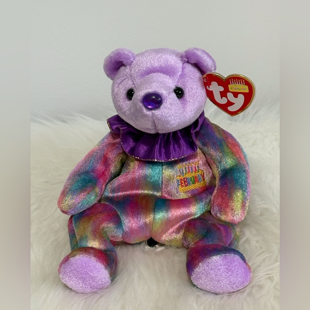 Ty February Amethyst Rainbow Beanie Baby! - Picture 1 of 4